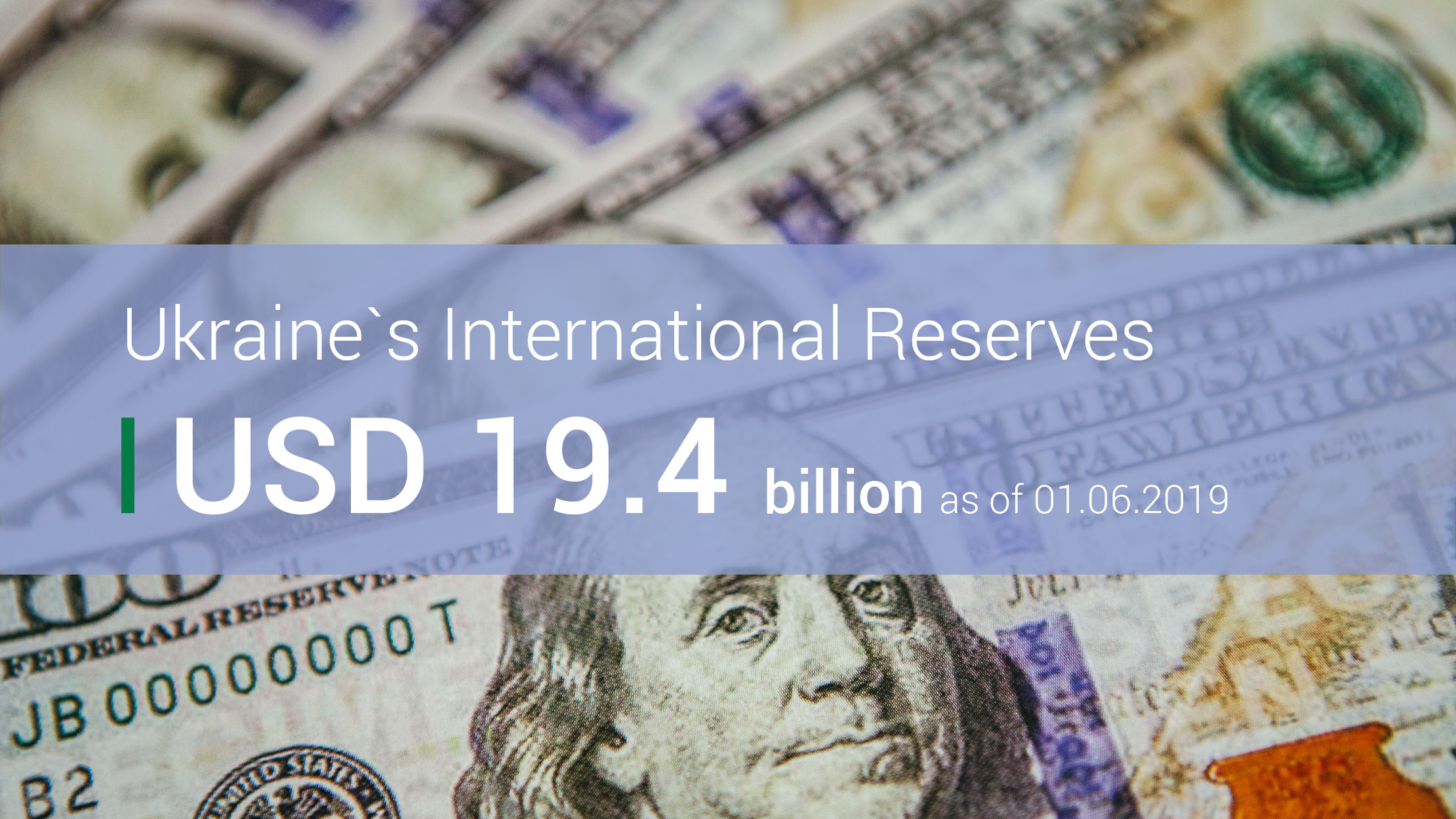 Ukraine’s International Reserves Stand at USD 19.4 billion in May 2019